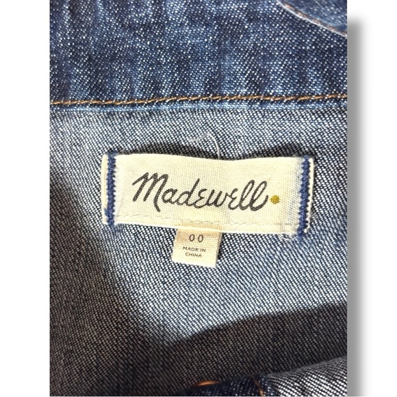 Madewell Dark Indigo Denim Shank Button-Front Tank Dress Sleeveless Midi Dress - Picture 7 of 16